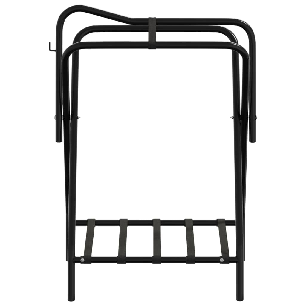 Homgoday Soporte de Montura Plegable de pie Independiente Hierro Negro Accesorios para sillas de Montar
