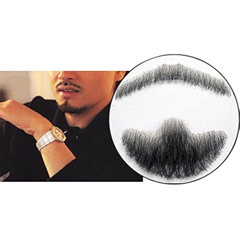 Remeehi Goatee Men's Beard Human Hair Lace Hand-Made Fake Facial Mustache Costume Pretend ZGRong Cover