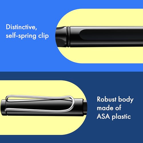Image of Lamy Safari Black Roller Ball Pen with Medium M63 black refill