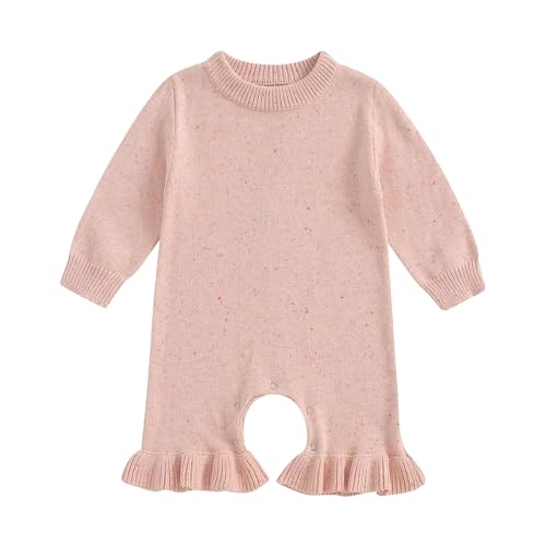 Infant Baby Girl Fall Winter Sweater Romper Pants Knit Jumpsuit Overall One Piece Outfit Clothes