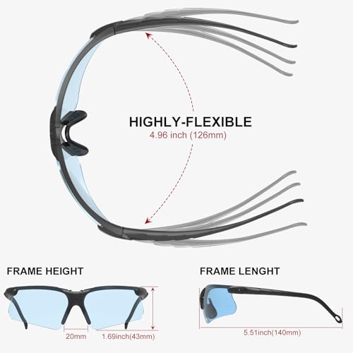Image of xaegistac Shooting Glasses with Case-Safety Glasses Anti Fog | Z87.1 Certificated Impact Resistance Safety Glasses for Hunting Shooting Sports