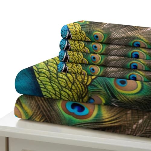 Parure de lit avec fermeture éclair Le Paon anti-plis en microfibre 140x200 - 6