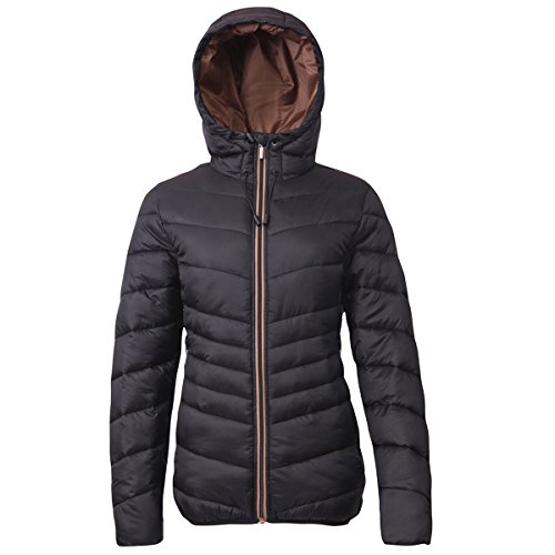 Rokka&Rolla Women's Lightweight Hooded Water-Resistant Padded Puffer Jacket Coat