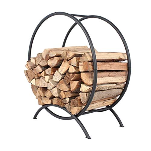 Estante de leña tubular de acero de 26 pulgadas, estante de leña resistente para interiores y exteriores