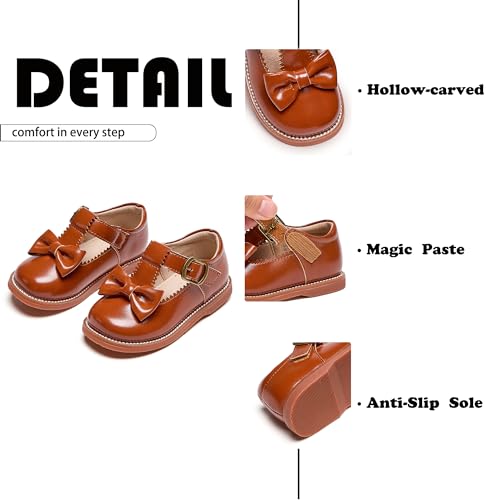 Image of Flaryzone Toddler Little Girl Mary Jane School Uniform Oxfords Flat Dress Shoes