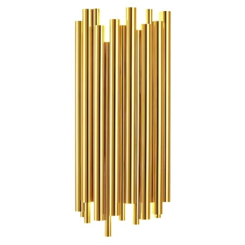 Genérico Iluminación de pared, Lámpara de pared tubo metal LED dorada, iluminación interior, lámpara noche, for sala estar, comedor, escalera, porche, luces, decoración del hogar(Dia18 H40CM)
