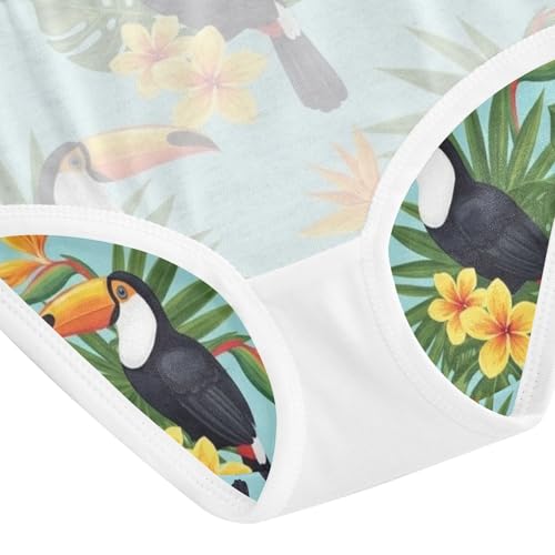 Tropical Toucans Undies for Toddler Girls, Girls Cotton Underwear, 2T–8 Years4