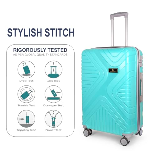 Image of Large Check-in Suitcase Light Green Polypropylene 74 cm with 8 Wheel Spinner and Number Lock