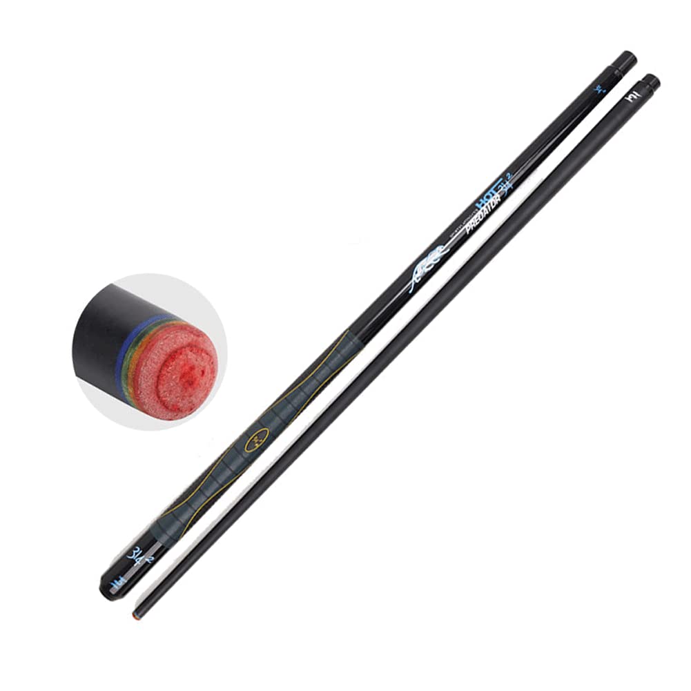 Billard Queue 1/2, 147cm Kohlefaser Carbon Faser Ahorn Handgefertigter Snooker Queue, 3 Spitze Größe Zur Auswahl(Size:13mm,Color:Blau)