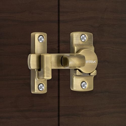 Image of Plantex Door Latch Lock /Door Latch for Bathroom /Bedroom /Balcony /Flip Latch Lock for Door /Chitkani /Baby Latch for Bathroom /Door Stopper - Pack of 2 (Brass Antique)