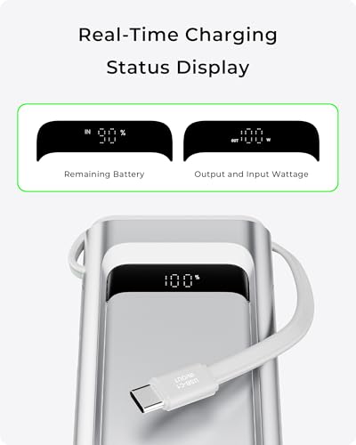 10000mAh TALIX 100W Portable Charger Power Bank w/ Built-In USB-C Cable - image 4