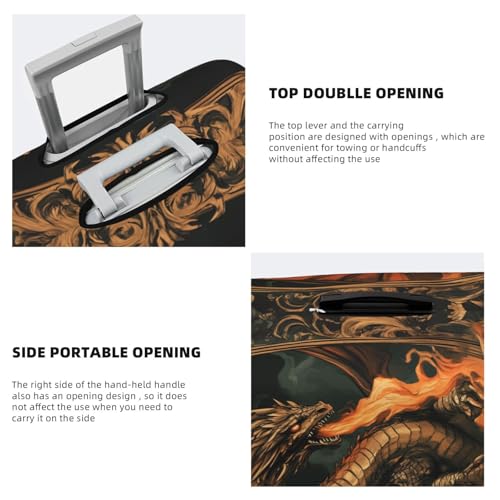 Majestic Dragon Fantasy Aesthetic Elastic Travel Luggage Covers Dustproof Scratch-Resistant Suitcase Protector Fit 22-24 Inch3