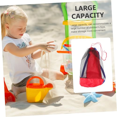 NOLITOY Mesh Storage Bag for Boy Girl Toys Lightweight Travel Beach Bag for Outdoor Activities Drawstring Design for Play and Swimming Accessories3