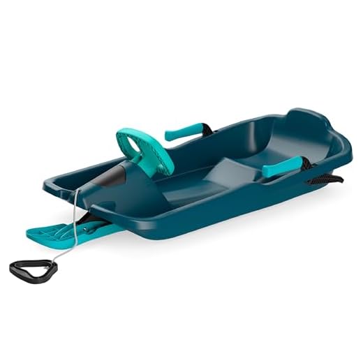 Gizmo Riders Nebula Snow Sleds for Kids - Toboggan Sled, Durable Plastic Sleds, Tow Strap, Pull Up Brakes, Steering Wheel, Lightweight, Outdoor Toys, Snow Toys, Ages 3+, 110 lbs