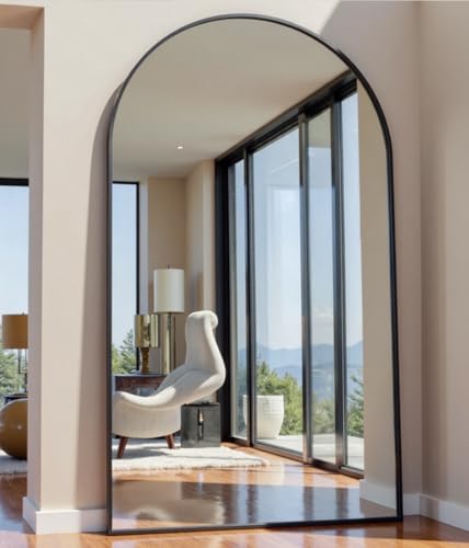 Image of OGCAU Arched Full Length Mirror 76 inchx34 inch Large Floor Full Body Mirror, Black