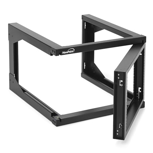 Image of NavePoint 6U Server Rack with Swing Gate - Wall Mount Rack for 19 Inch IT & AV Equipment - 24' Deep, Black