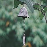 Oavand Japanese Traditional Lucky Small Wind Chimes for Outside, Iwachu Cast Iron Bless Temple Wind Bell Memorial and Sympathy Leaf Wind Chimes Outdoor or Indoor for Good Luck Garden, Patio, Balcony
