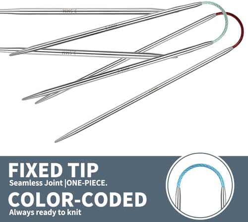 US1.5/2.5mm9-inchFlexibleCircular Double-Pointed KnittingNeedles,3-PieceSet - 4