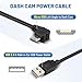 EWAY Dash Cam Mircro USB Power Cord 16.5ft, USB 2.0 A to Micro-B Left Angle 90 Degree Replacement Power Supply Cable Car Charger Adapter USB Connector for Dashcam Dash Board Recorder Recording Camera