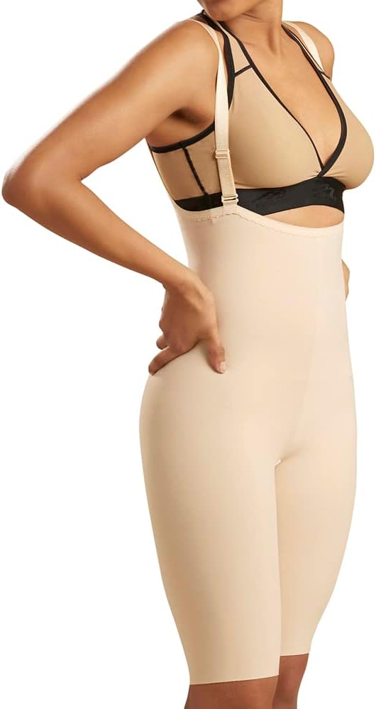 MARENA FBS2 Stage 2 Knee Length Zipperless Girdle with Suspenders - Tummy Control Post Surgery Beige, Medium