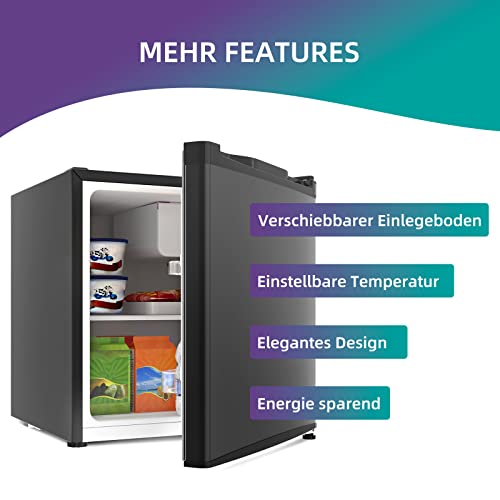 CHiQ Mini Bar Kühlschrank 46 L,Mini Kühlschrank mit Tiefkühlfach,49,6 x 47,4 x 44,7 cm (HxBxT),F Energieverbrauch 100… – Bild 6