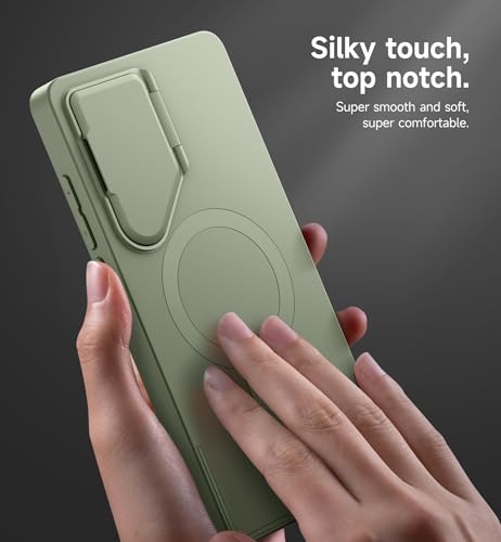 Image of SURITCH for Samsung Galaxy S26 Ultra Phone Case, Magnetic Protective Cover with Camera Cover & Adjustable Metal Kickstand for Galaxy S26 Ultra -Sage Green