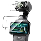 AQXNG 対応 dji osmo pocket 3 保護フィルム ガラスフィルム 2枚 + カメラフィルム2枚 【4枚セット】 オズモポケット3 用の フィルム 強化ガラス 画面保護 カバー 日本旭硝子製 硬度9H 耐衝撃 飛散防止 気泡ゼロ 貼り付け簡単 オズモポケット 3 用の アクセサリー