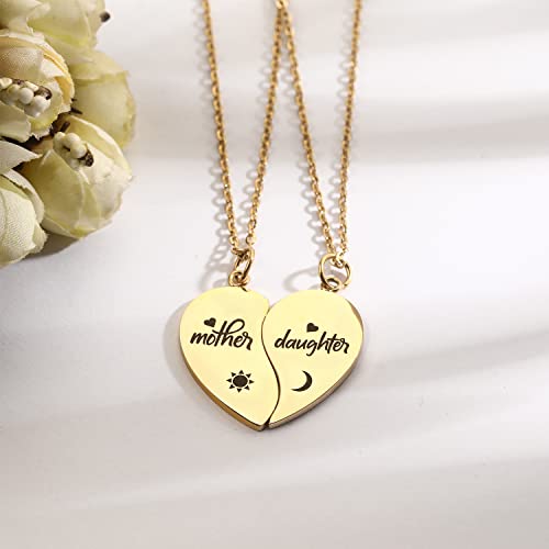 Image of Yonhon Mother Daughter Bracelet Necklace for 2 /3 /4, Mother Daughter Matching Keychain Set