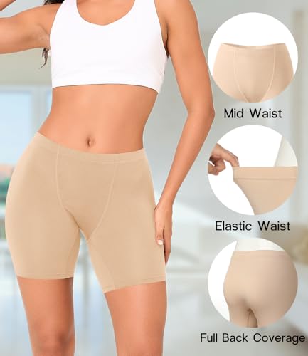 BAMBOO COOL Womens Boxer Briefs Underwear Boy Shorts Soft Stretch Panties for Women, 4 Packs3