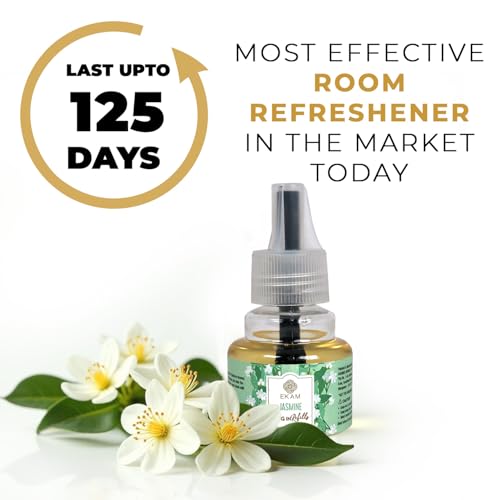 Image of EKAM | Combo Pack Of 3 | Floral Fragrance Scented Plug-In Air Freshener Refill liquid,| 45ml Each | Lasts up to 125 Days Each / 500 Hours Each | Perfect for Living Rooms, Bedrooms & More