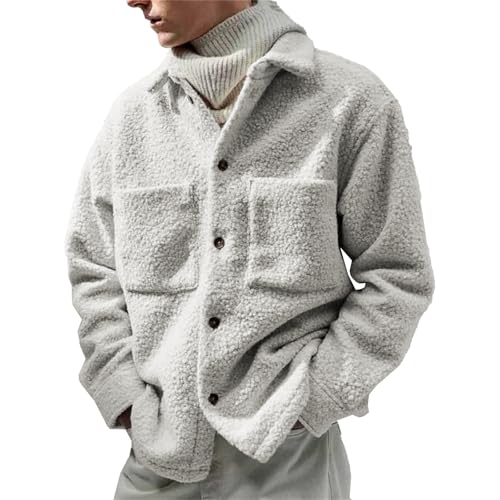 Veste Sherpa homme en polaire douce pour l'automne et l'hiver