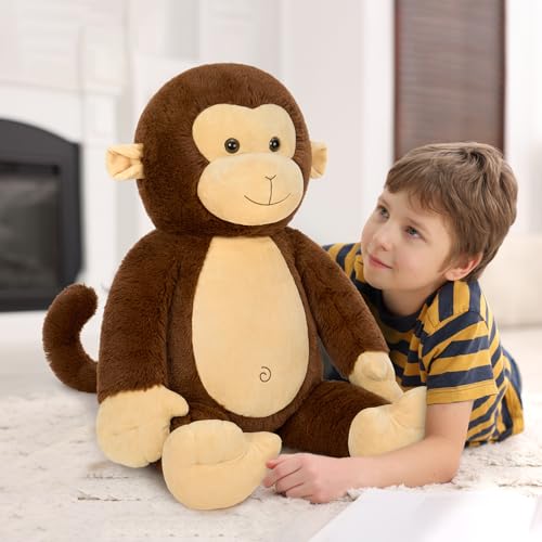 Image of BENINY 30 inch Giant Plush Monkey - Super Soft & Huggable Stuffed Animal, Cuddly Toy & Pillow for Kids & Adults, for Bedtime & Playtime