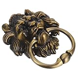 Toddmomy Antiker Löwenkopf Türklopfer Ziehgriff aus Langlebiger Zinklegierung Wetterfest Chinesischer Stil Dekorativer Haustürgriff für Innen und Außen Bronze grün finish Robust und
