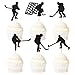 Unimall Global 24 Stück Glitzer Eishockey Cupcake Topper Sport Thema Party Kuchen Topper Picks Kuchendekoration für Baby Shower Geburtstag Event Party Sport Thema Party Dekoration Versorgung