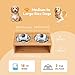 Flexzion Elevated Dog Bowl Stand, 18 Oz, 6-Inch Tall, Stainless Steel, Bamboo, Raised Food and Water Platform, Sanitary, Rustproof, Dishwasher Safe