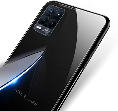 Image of Designerz hub Toughened Glass Back Case with Shockproof TPU Bumper Back Case Cover Compatible for Redmi 10 Prime - Black