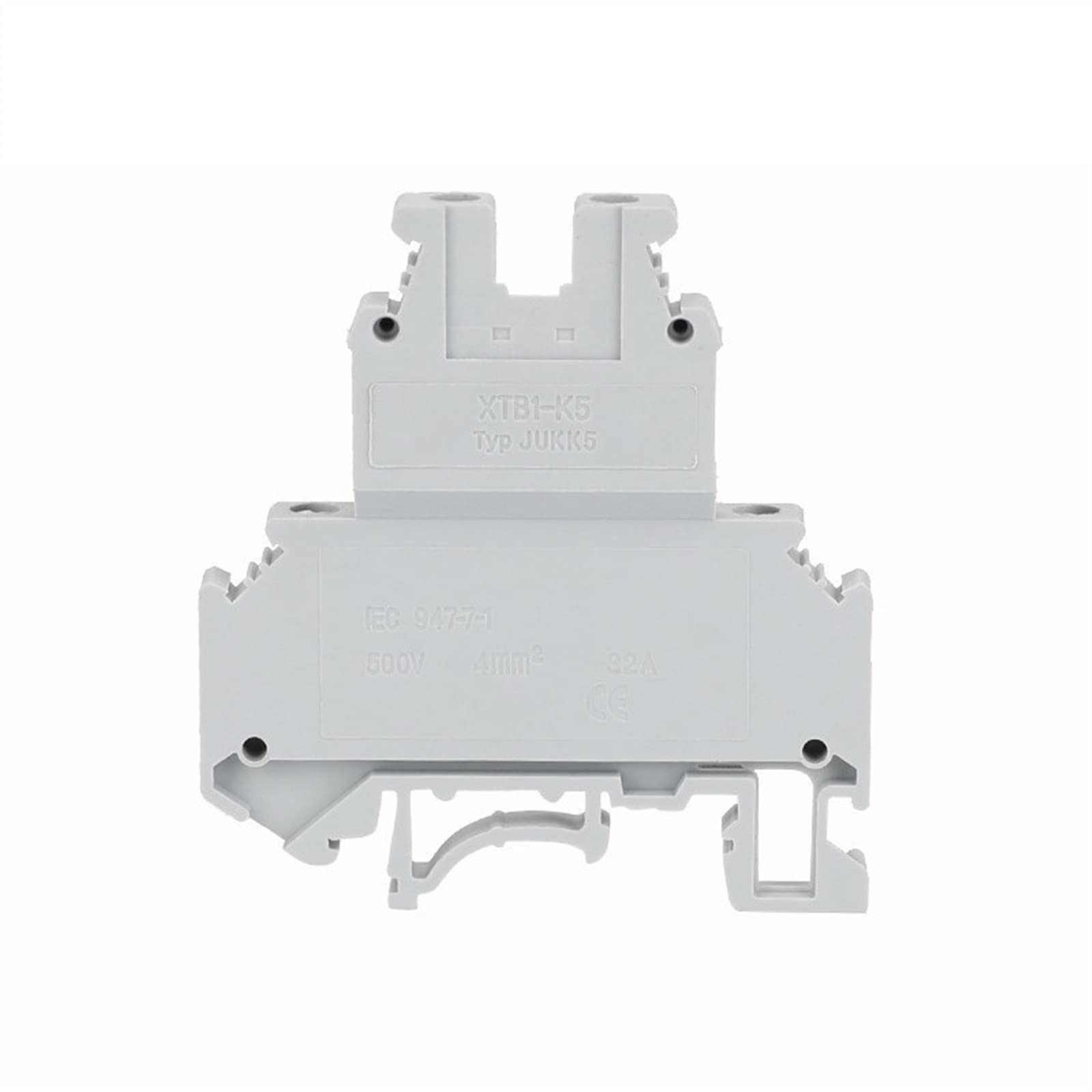 saako 10 Pz UKK5 Vite Universale Doppio Livello 2 Strati 4-Conduttore Striscia Spina Filo Connettore Elettrico Morsettiera Guida DIN UKK 5