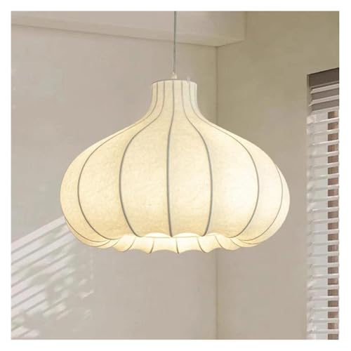 Suspension japonaise en soie d'oignon D60cm idéale pour sublimer une salle à manger crème