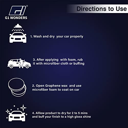 Image of Graphene Carnauba Car Paste Wax (100 gm) With Foam and Microfiber Cloth