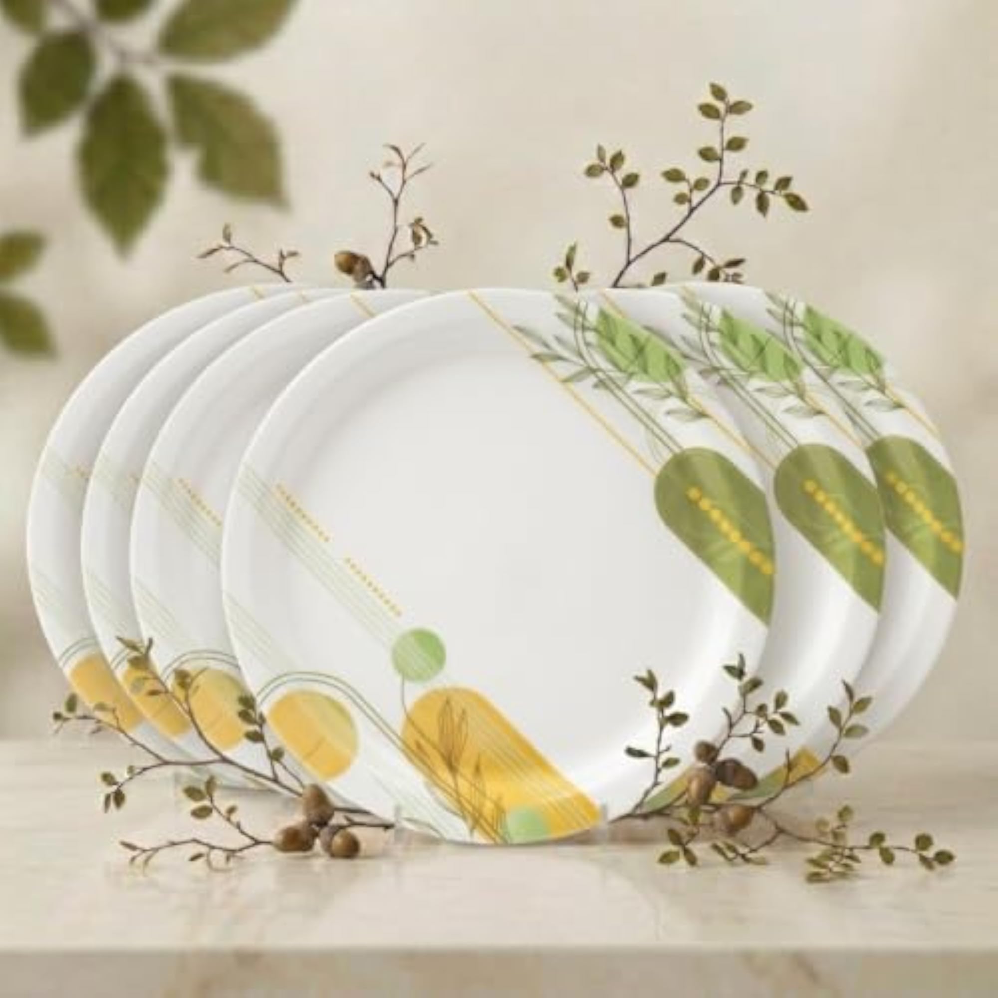 Melamine Quarter Plates | Round Half Plate Serving Set