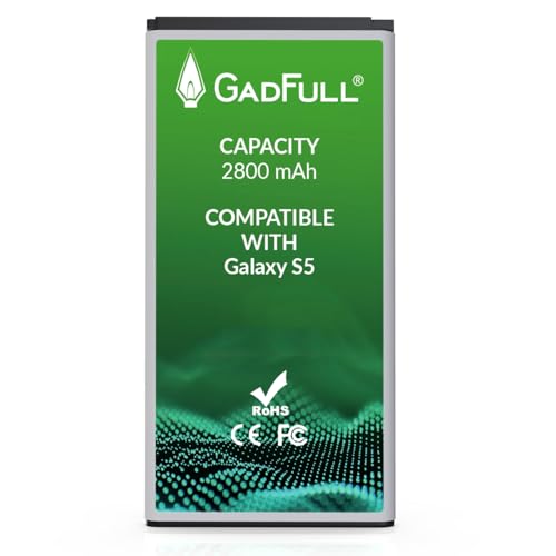 GadFull Batería de reemplazo para Samsung Galaxy S5 | 2024 Fecha de producción | Corresponde al Original EB-BG900BBE EB-BG900 | Compatible con Galaxy S5 SM-G900F batería de Repuesto