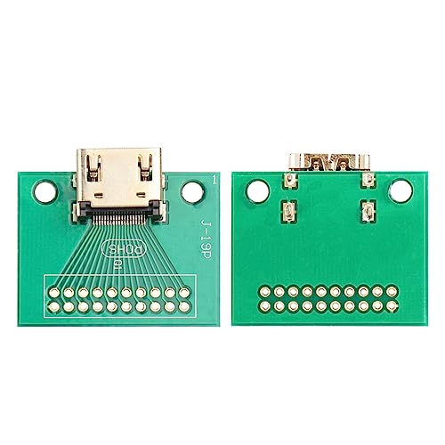 Image of 5pcs HDMI Female 19 Pin Plug Soldering Wire Type Test PCB Board Adapter PCB Test Socket Test Board with Pitch 2.54mm pin Right Angle Bending Needle