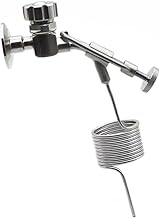 Valves, 304 Stainless Steel 1.5" Tri Clamp Sample Valve, Stainless Steel Sampling Coil Conical Fermenter Accessories Silver (Color : Valve with Coil)