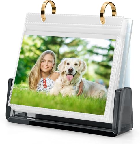ZEEYUAN Album Photo de Bureau, 10 x 15 cm, à insérer, 60 Photos, Cadre Photo et Livre Photo, 2 en 1, Cadeau pour Homme et Femme