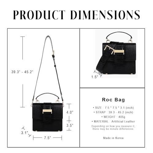 Roc Bag Medium Woman HandBags Cross and Shoulder Bag, Crocodile Texture2
