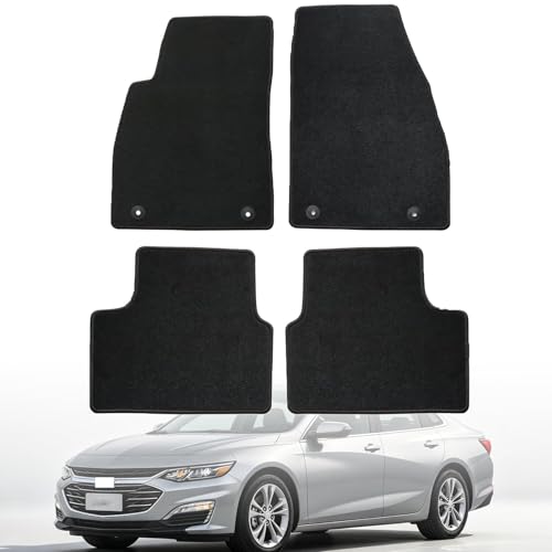 GXARTS Custom Fit Velour Carpet Floor Mats Fit for Chevrolet Malibu 2016-2024 (Not for Malibu Limited)4-Piece Front+Rear Full Set AccessoriesAll-Weather Waterproof Anti-Skid Retaining Buckle