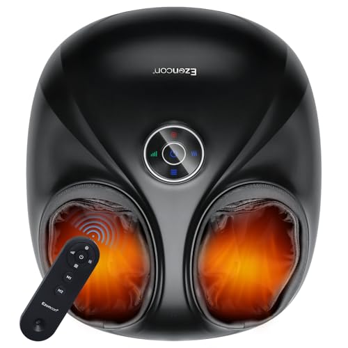 Ezencon Heated Foot Massager with Shiatsu Kneading, Scraping & Vibration &ndash; Ideal for Deep Massage...