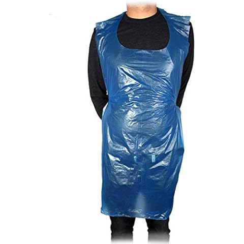 Triplast Delantales desechables de PVC azul para adultos (paquete de 100) Cover