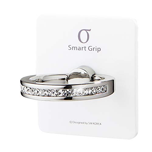 Smatixx Cell Phone Ring Holder & Grip with Luxury Oktant Crystal Universal Kickstand Compatible with All Major Smartphones | Scarlet (White Crystal)