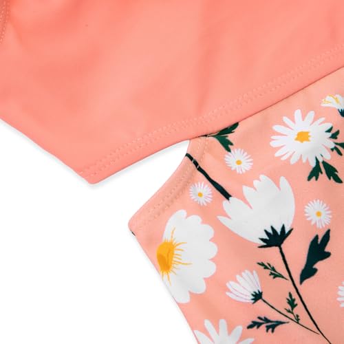 Image of Alakuoti Girls One Piece Swimsuits Cutout Ruffle Bathing Suit Quick Dry Beach Swimwear with Adjustable Strap 5-14 Years